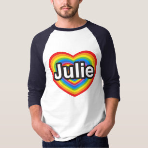 T-shirts Eu amo Julie. Eu te amo Julie. Coração