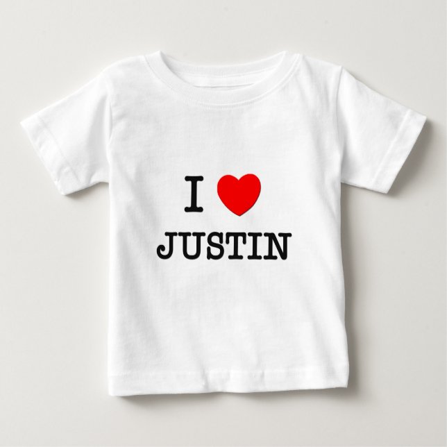 T-shirts Eu amo Justin (Frente)