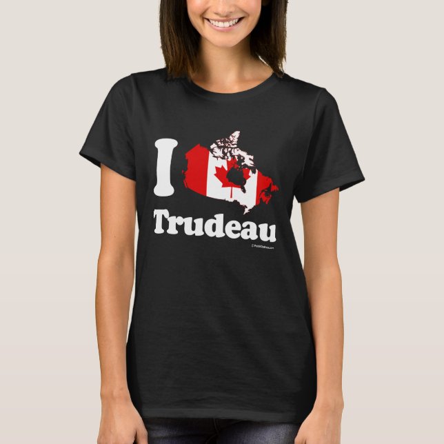 T-shirts Eu amo Justin Trudeau (Frente)