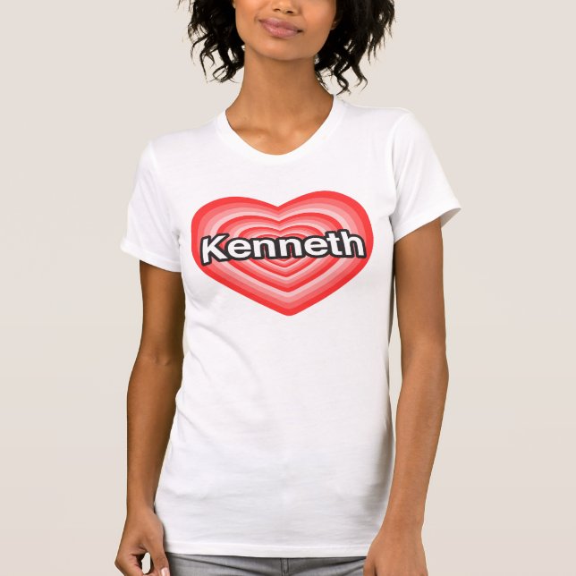 T-shirts Eu amo Kenneth. Eu te amo Kenneth. Coração (Frente)