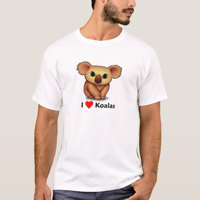 T-shirts Eu amo Koalas (Frente)