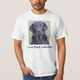 T-shirts Eu amo Labradors preto