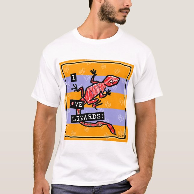 T-shirts Eu amo lagartos (Frente)