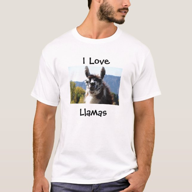 T-shirts Eu amo lamas (Frente)