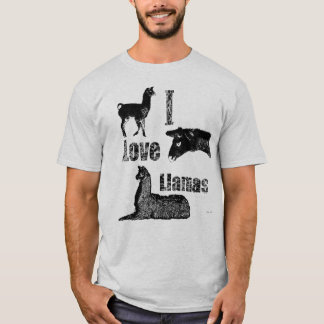 T-shirts Eu amo lamas