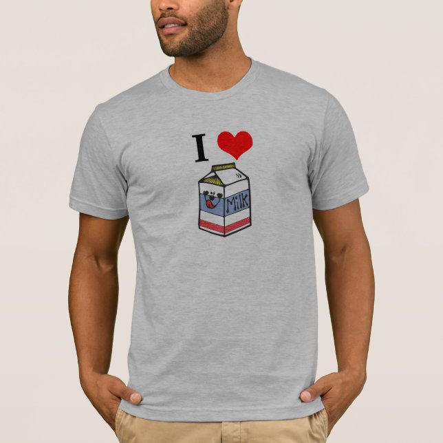 T-shirts Eu amo leite (Frente)