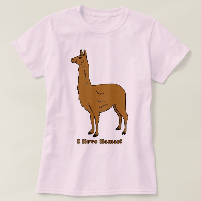 T-shirts Eu Amo Lhamas! (Frente do Design)