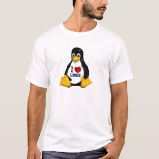 T-shirts Eu amo Linux