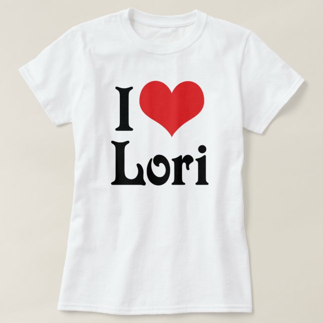 T-shirts Eu Amo Lori (Frente do Design)