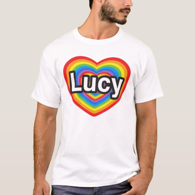 T-shirts Eu amo Lucy. Eu te amo Lucy. Coração (Frente)