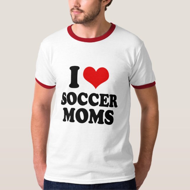 T-shirts Eu amo mães do futebol do amor (Frente)
