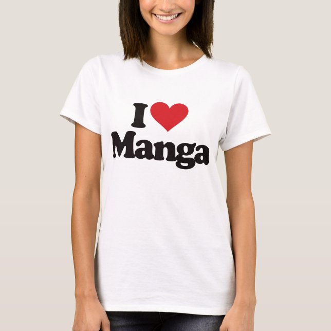 T-shirts Eu amo Manga (Frente)