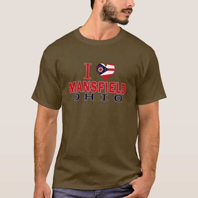 T-shirts Eu amo Mansfield, Ohio (Frente)
