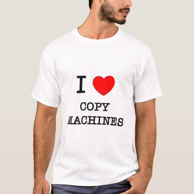 T-shirts Eu amo máquinas da cópia (Frente)