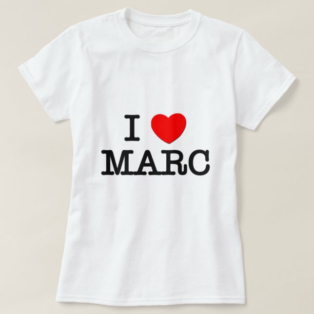 T-shirts Eu amo Marc (Frente do Design)