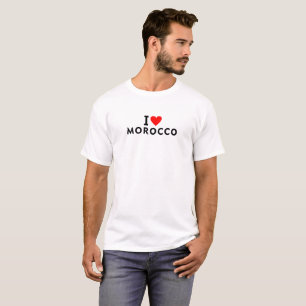 T-shirts Eu amo Marrocos como turismo de viagem cardíaca