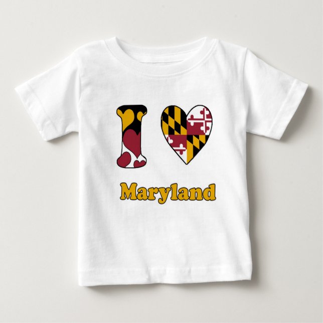 T-shirts Eu amo Maryland (Frente)