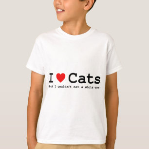 T-shirts Eu amo-me gatos (mas não poderia comer inteiro)