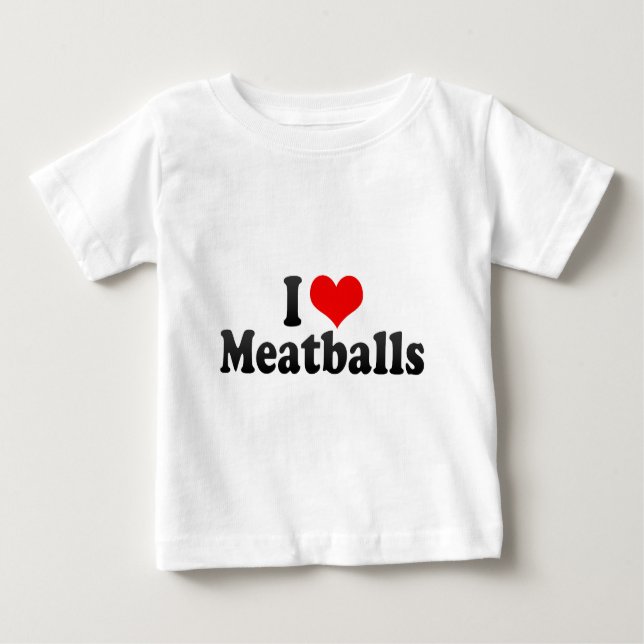 T-shirts Eu amo Meatballs (Frente)