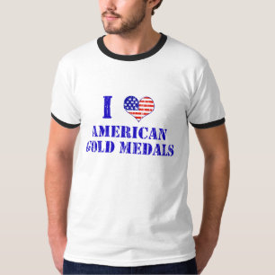 T-shirts Eu amo medalhas Dourados americanas