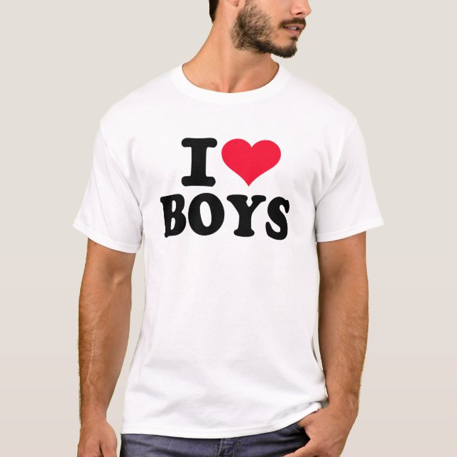 T-shirts Eu amo meninos (Frente)