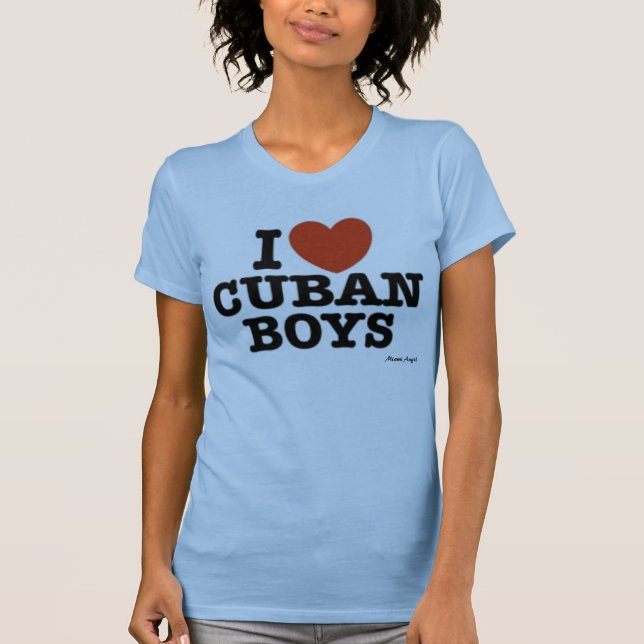 T-shirts Eu amo meninos cubanos (Frente)