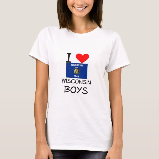T-shirts Eu amo meninos de Wisconsin (Frente)
