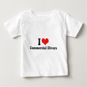 T-shirts Eu amo mergulhadores comerciais