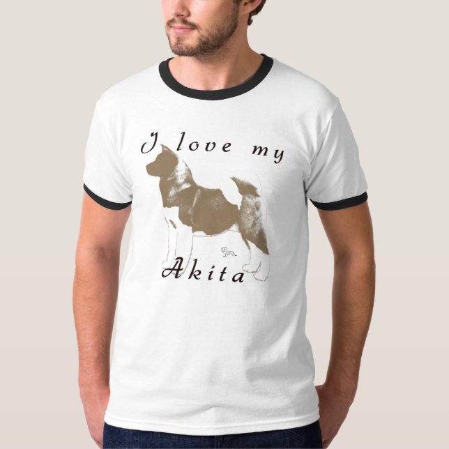 T-shirts eu amo meu akita (Frente)