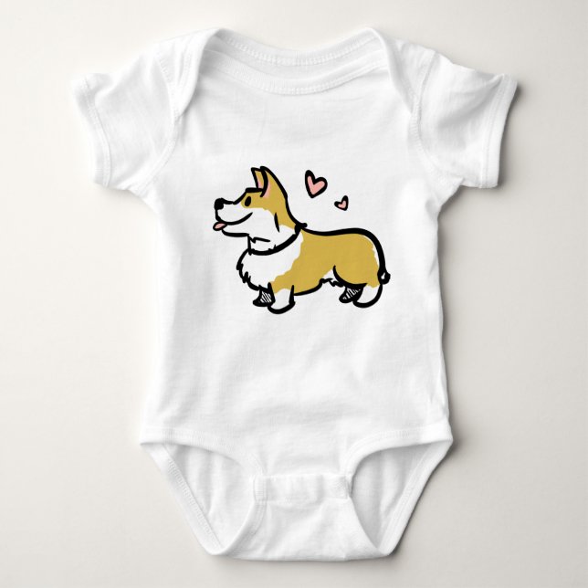 T-shirts Eu amo meu bebê do corgi (Frente)