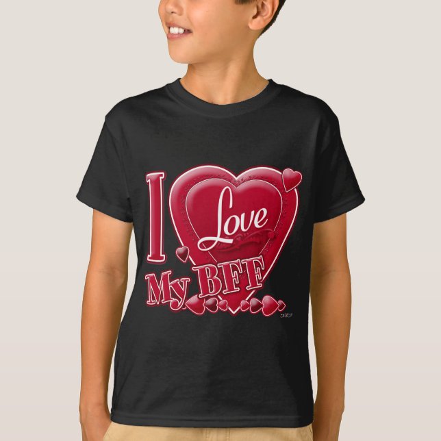 T-shirts Eu amo meu BFF vermelho - coração (Frente)