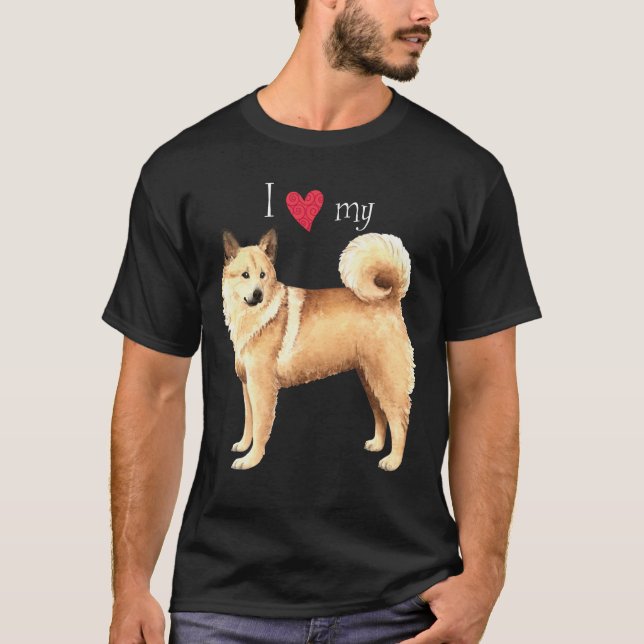 T-shirts Eu amo meu Buhund norueguês (Frente)