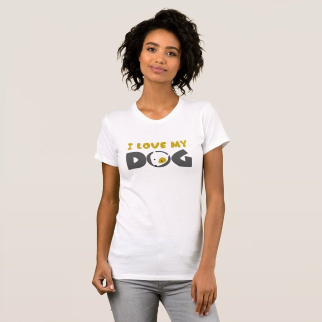 T-shirts eu amo meu cachorro (Frente Completa)