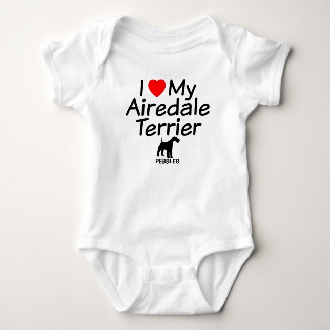 T-shirts Eu Amo Meu Cachorro Airedale Terrier (Frente)