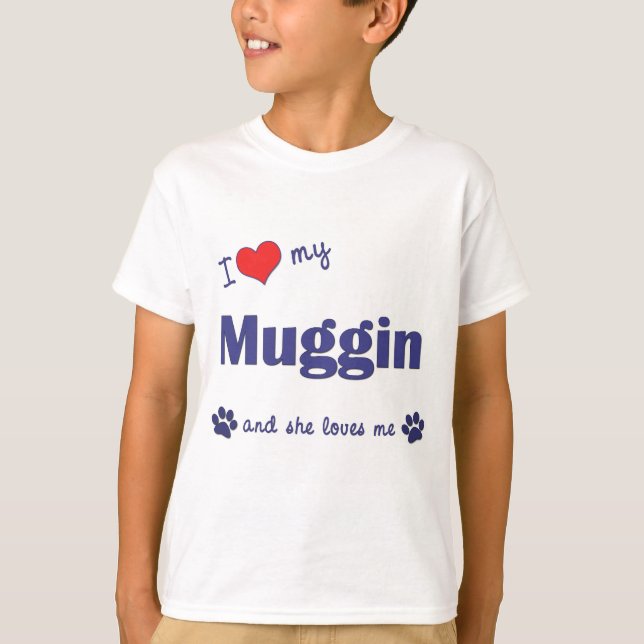 T-shirts Eu Amo Meu Cachorro (Cachorro Feminino) (Frente)