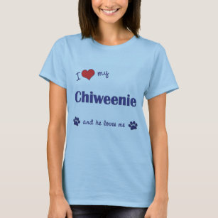 T-shirts Eu amo meu Chiweenie (o cão masculino)