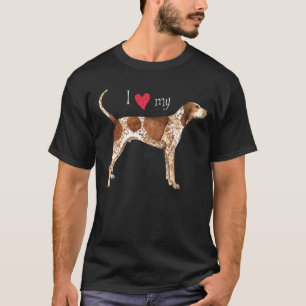T-shirts Eu amo meu Coonhound do inglês americano