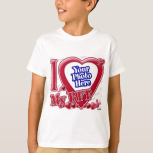 T-shirts Eu amo meu coração vermelho BFF - foto