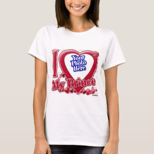 T-shirts Eu amo meu coração vermelho Príncipe - foto