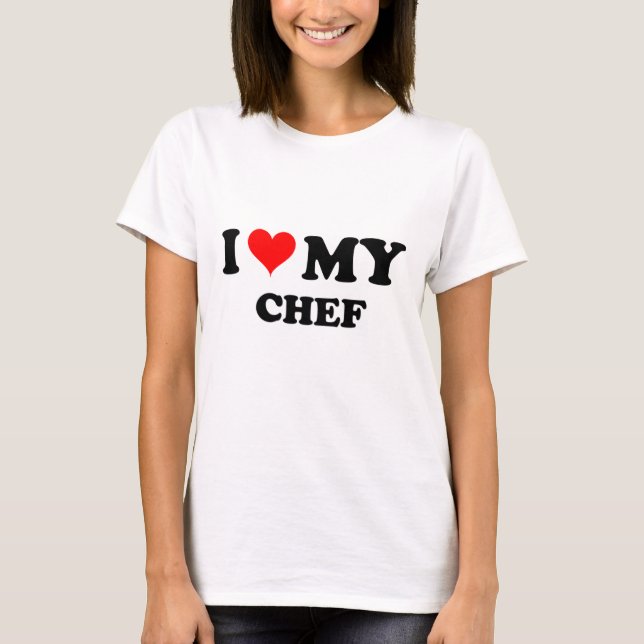 T-shirts Eu amo meu cozinheiro chefe (Frente)
