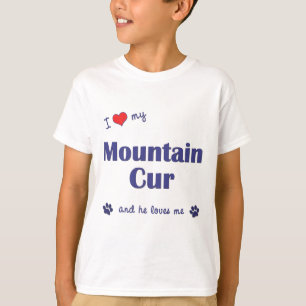 T-shirts Eu amo meu Cur da montanha (o cão masculino)