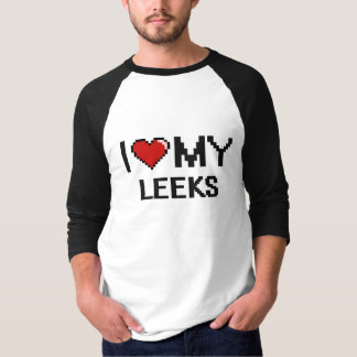 T-shirts Eu amo meu design de Digitas dos alho-porros