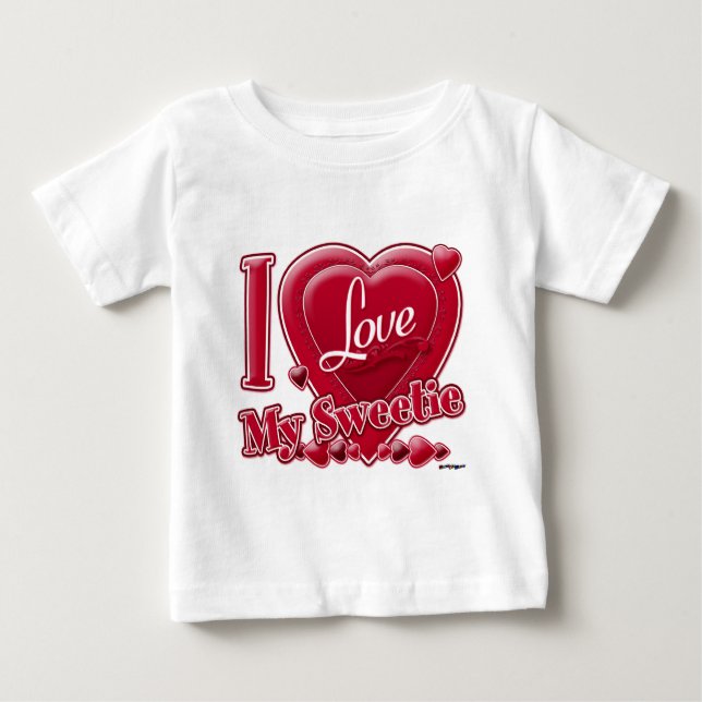 T-shirts Eu amo meu Docinho vermelho - coração (Frente)