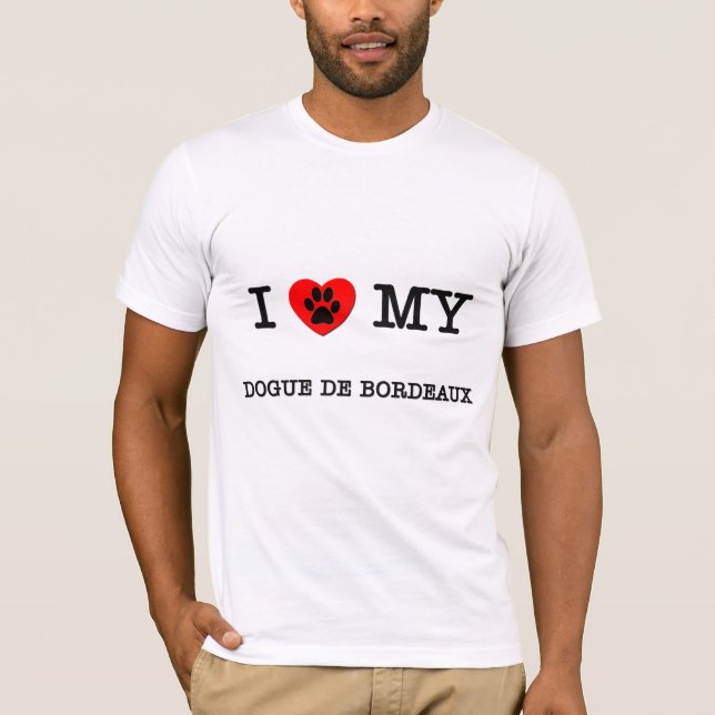 T-SHIRTS EU AMO MEU DOGUE DE BORDÉUS (Frente)