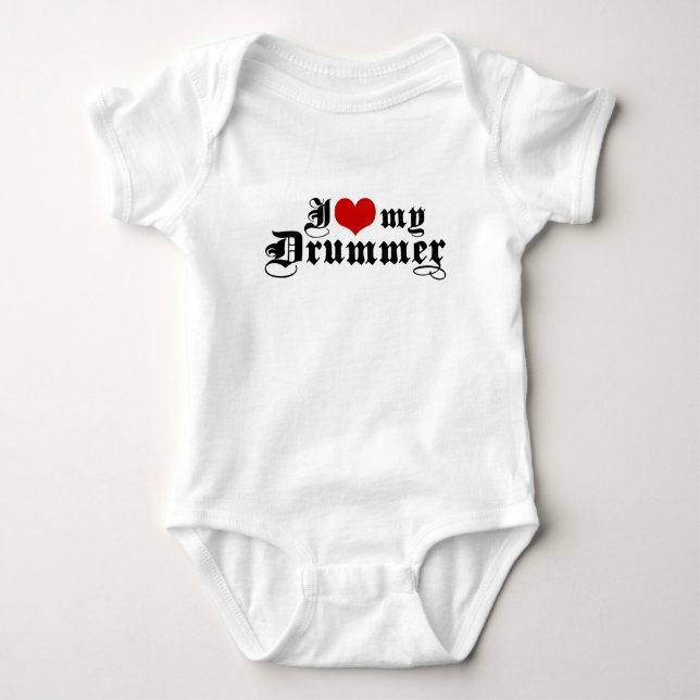 T-shirts Eu Amo Meu Drummer (Frente)