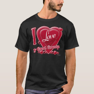 T-shirts Eu amo meu Excelente vovô vermelho - coração