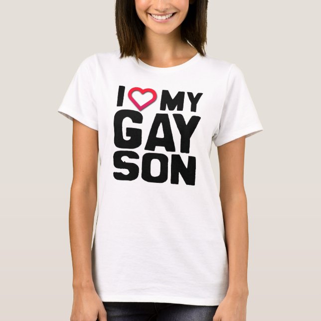 T-shirts Eu amo meu filho Gay (Frente)