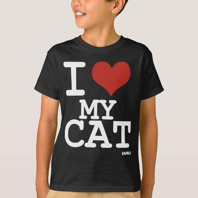 T-shirts Eu amo meu gato (Frente)