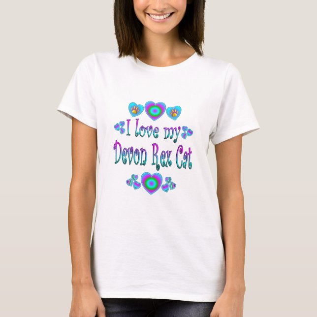 T-shirts Eu amo meu gato de Devon Rex (Frente)