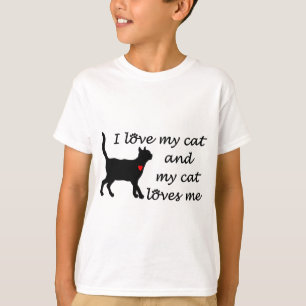 T-shirts Eu amo meu gato e meu gato ama-me